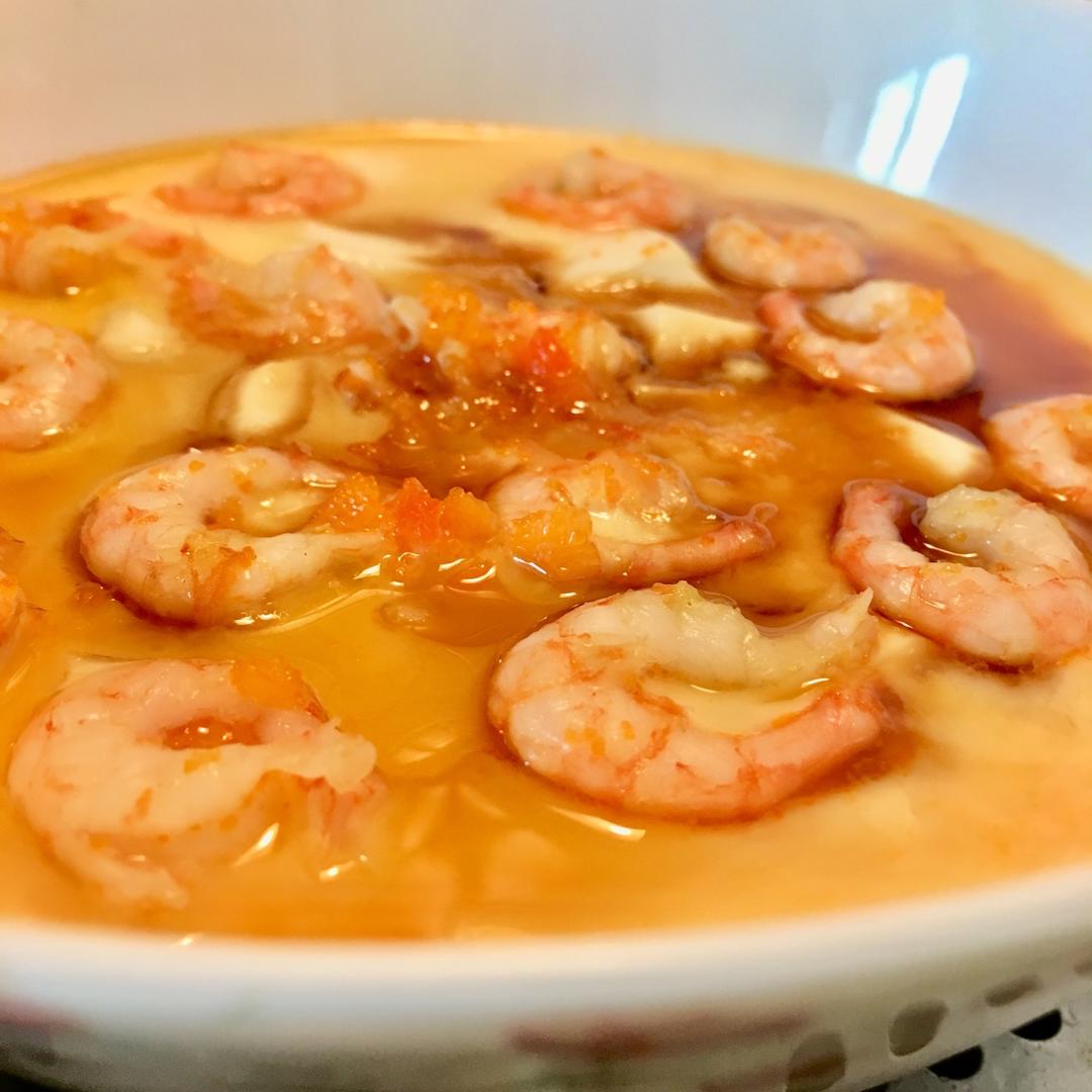 虾仁豆腐蒸水蛋