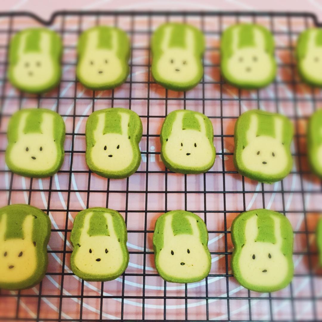 抹茶兔兔曲奇（比熊猫简单！超详细实物图+超良心手绘图）