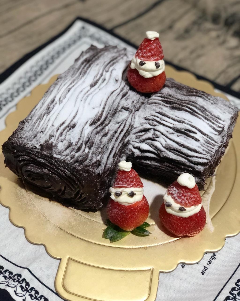 超好吃的圣诞节树干蛋糕叫树桩蛋糕也可哈