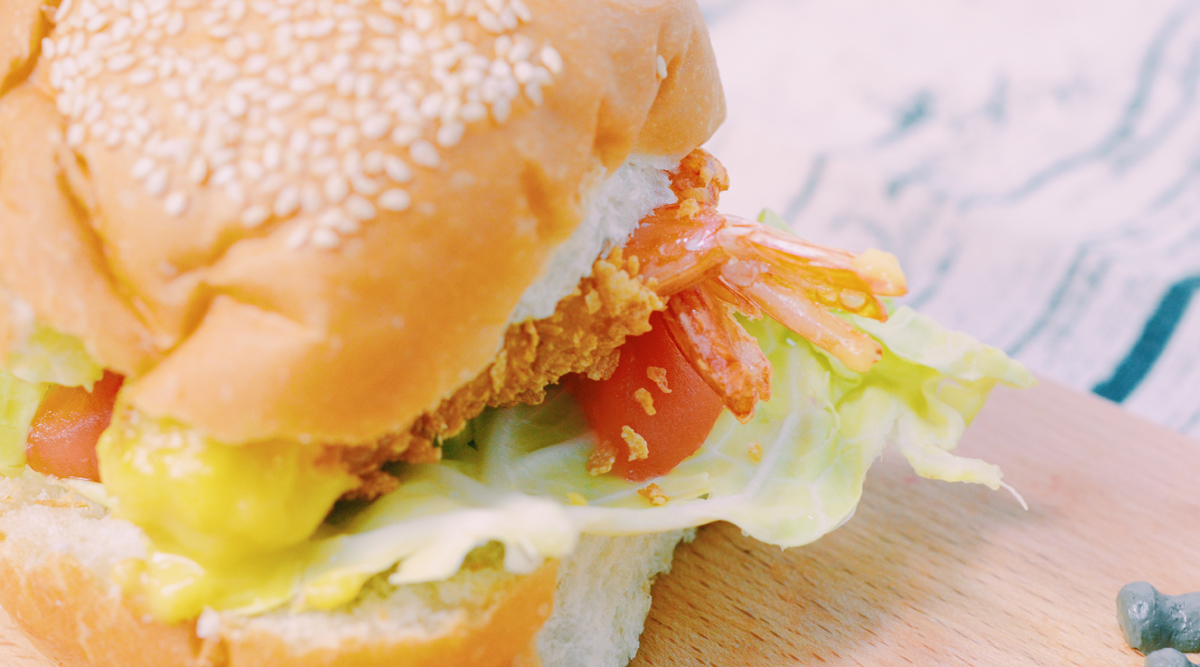 虾排汉堡包——芒果酱来帮忙的做法