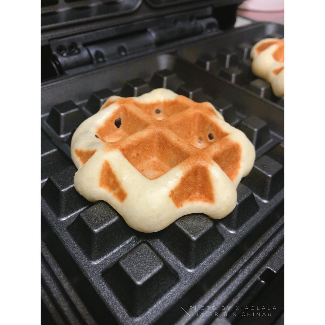 红豆麻薯华夫饼酵母版-【健康主食】