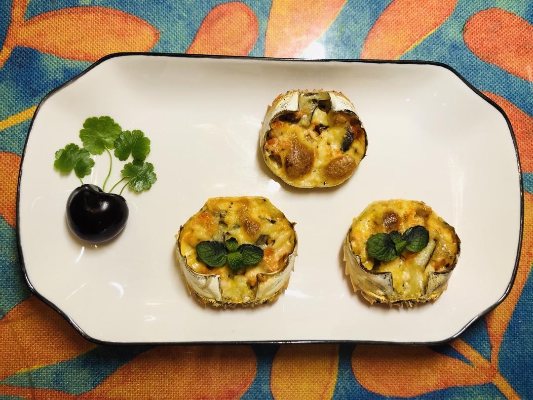 奶油芝士焗蟹宝