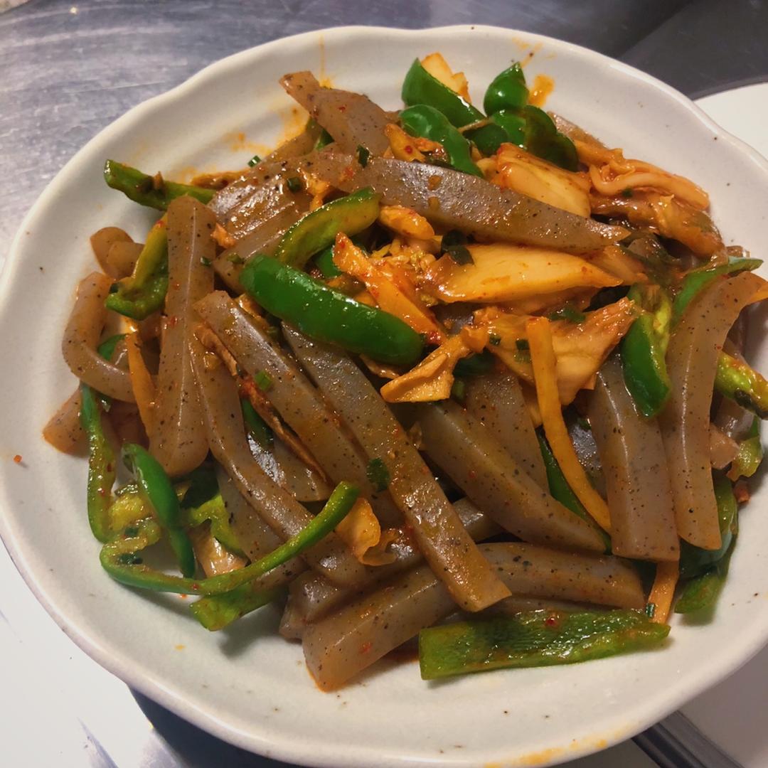 泡菜炒魔芋