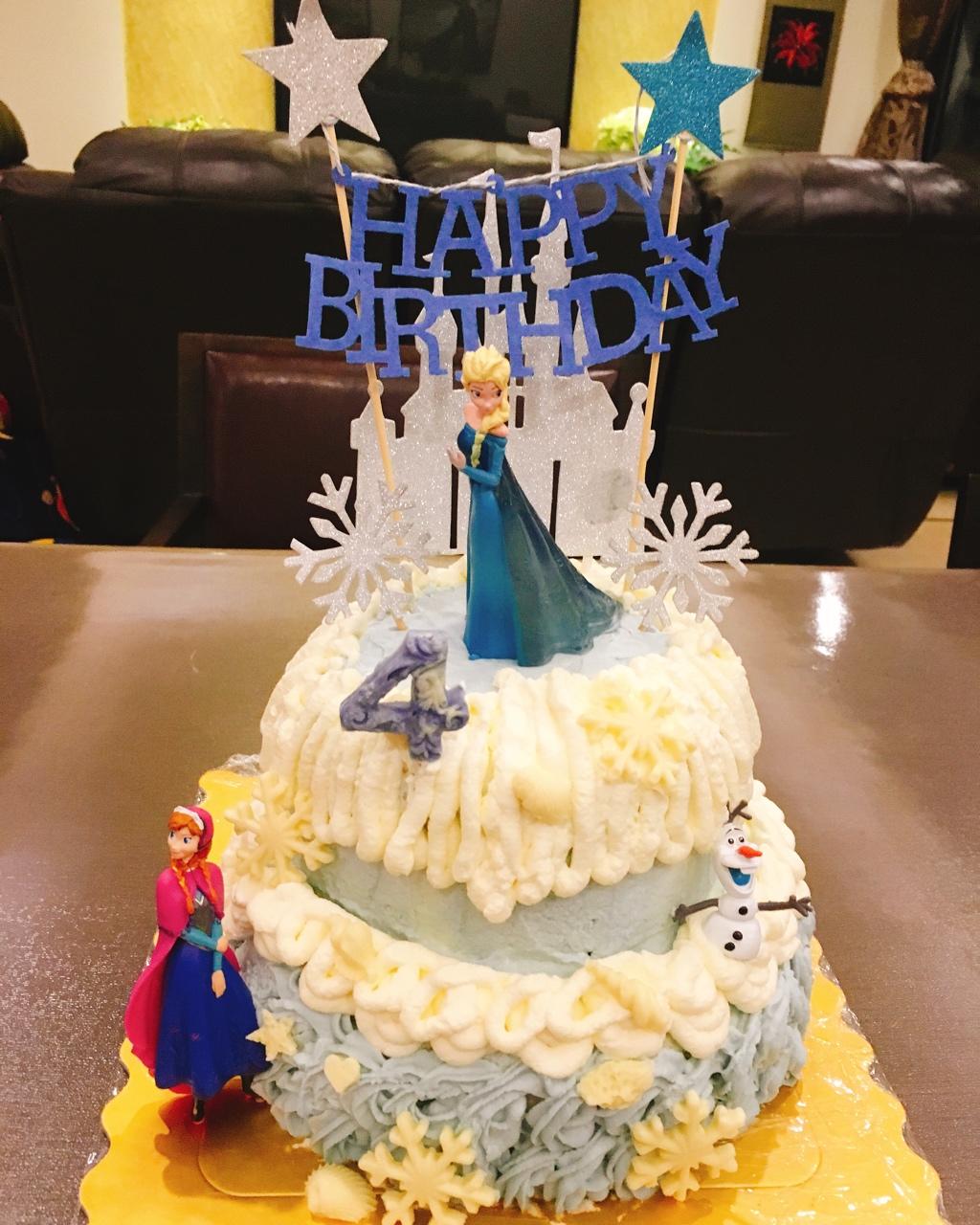冰雪奇缘主题双层蛋糕--Frozen艾莎