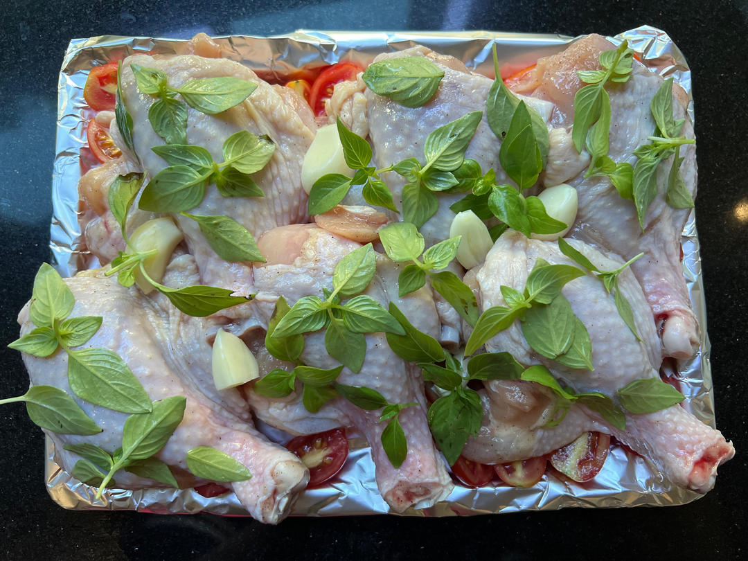 番茄罗勒烤鸡腿（杰米奥利弗的方子）