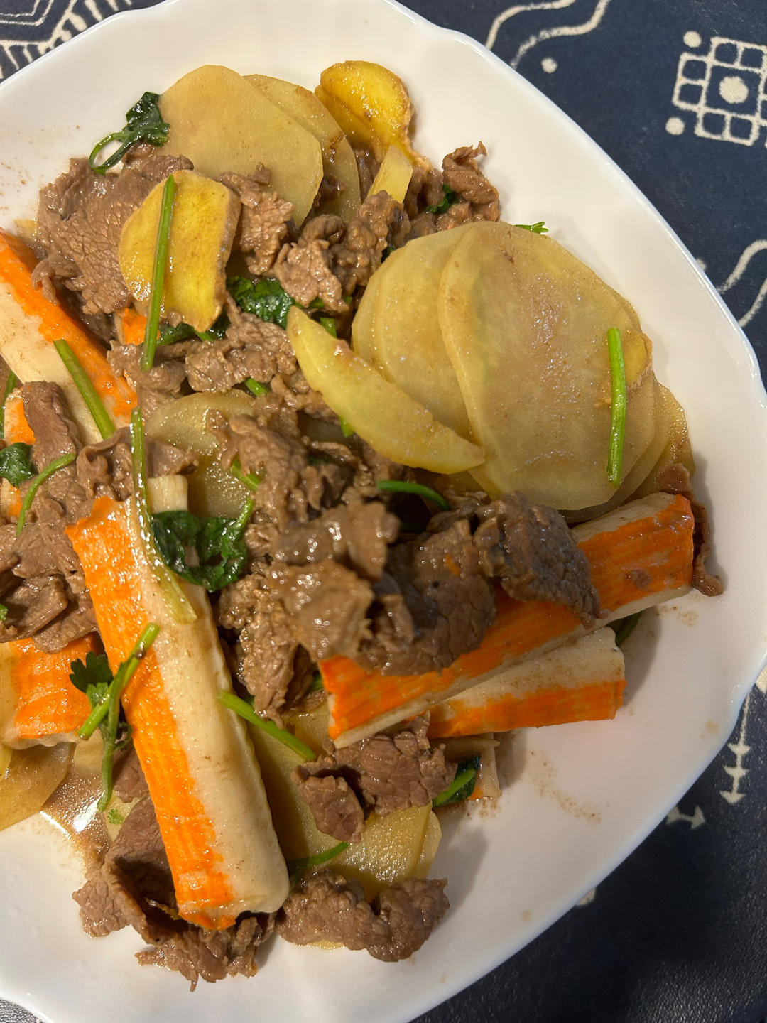 黑椒牛肉炒土豆