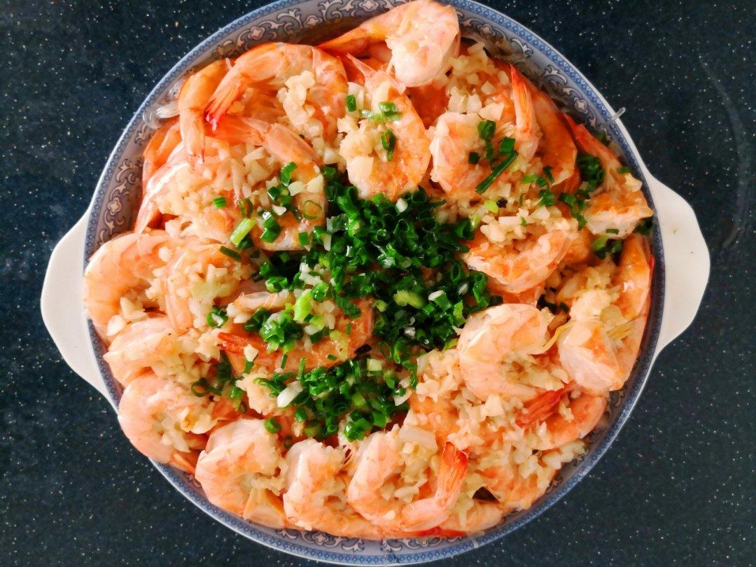 虾最美味的吃法必须是这个——蒜蓉蒸虾（多动图，孔瑶的食谱）