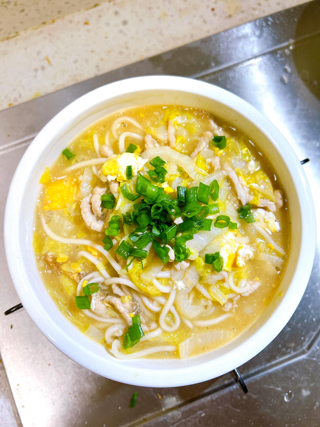 白菜肉丝面的做法