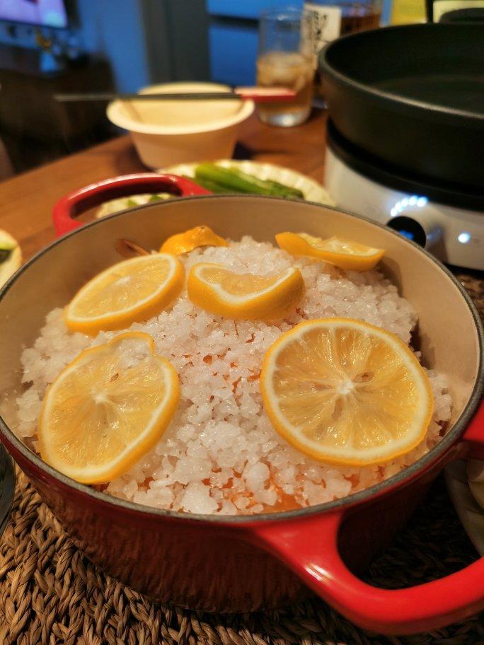 柠檬橙皮盐焗虾