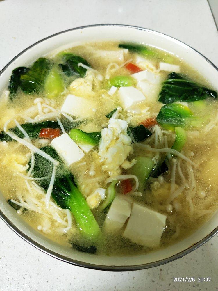 轻浪五更风做的减脂白菜金针菇豆腐汤