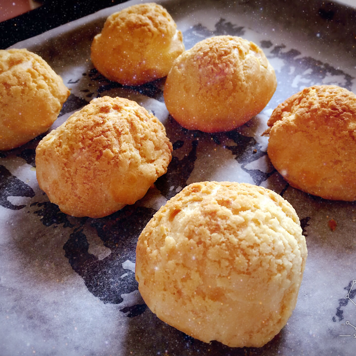 酥皮奶油泡芙--#皮黑森林#