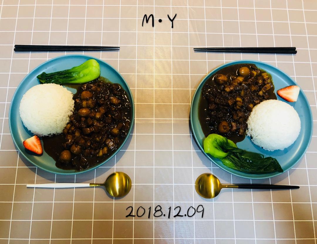 洋葱酥卤肉饭