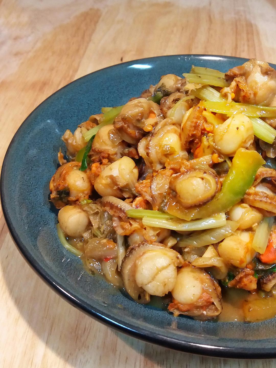 【味菜酱爆珍珠贝的做法步骤图,怎么做好吃】小亦小小_下厨房