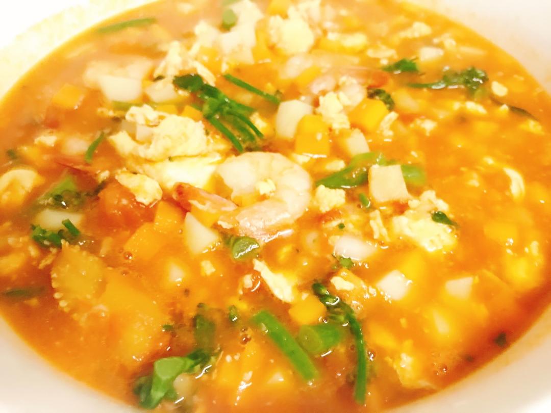 番茄鸡蛋虾仁面