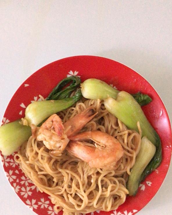 虾仁炒面