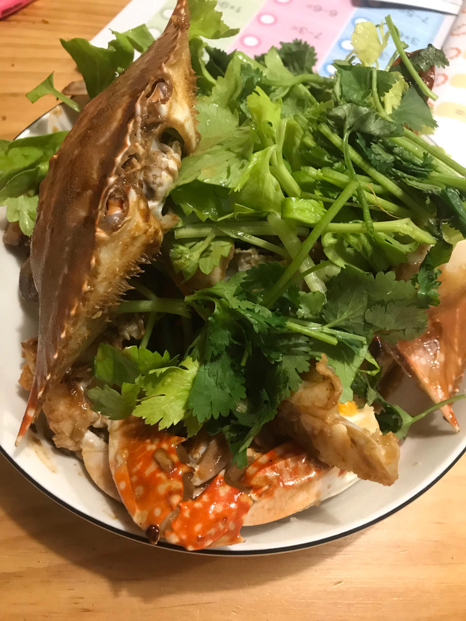 梭子蟹炒年糕～标准的江浙菜