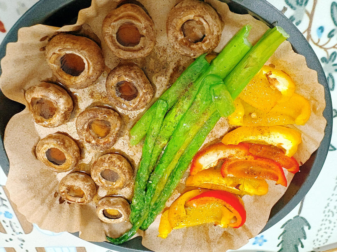 低卡烤口蘑彩椒芦笋