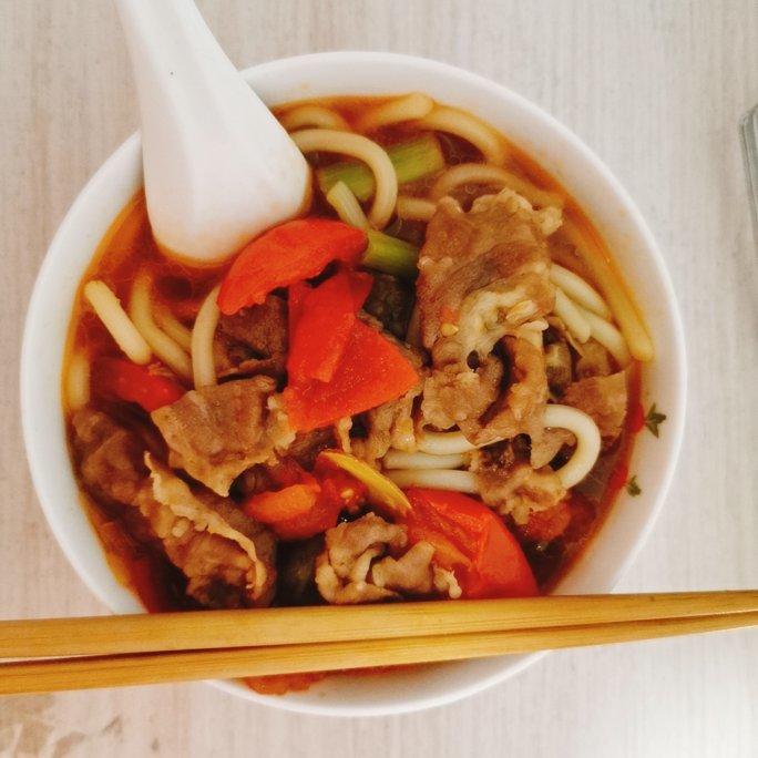 番茄肥牛乌冬面（仿丸龟制面版本）