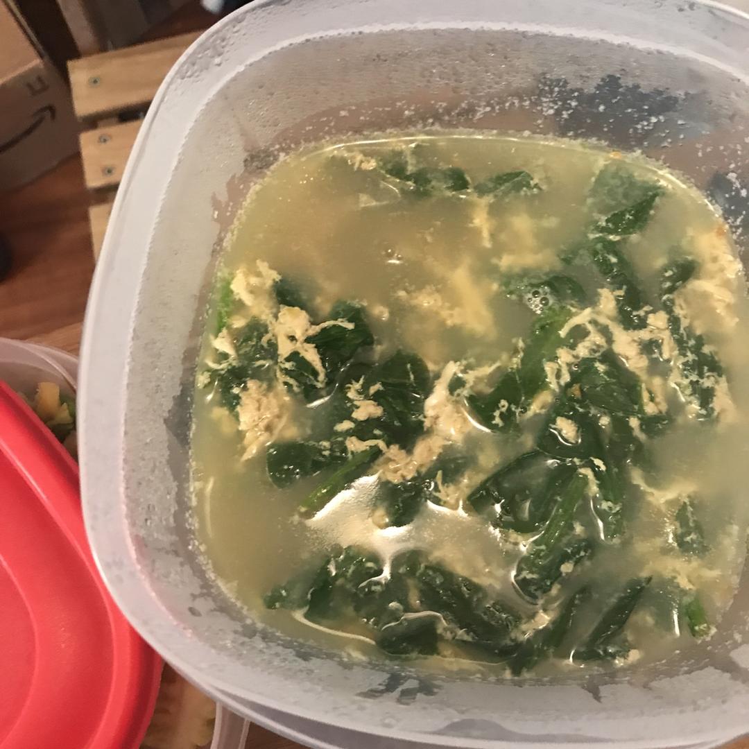 鲜蛋花菠菜汤