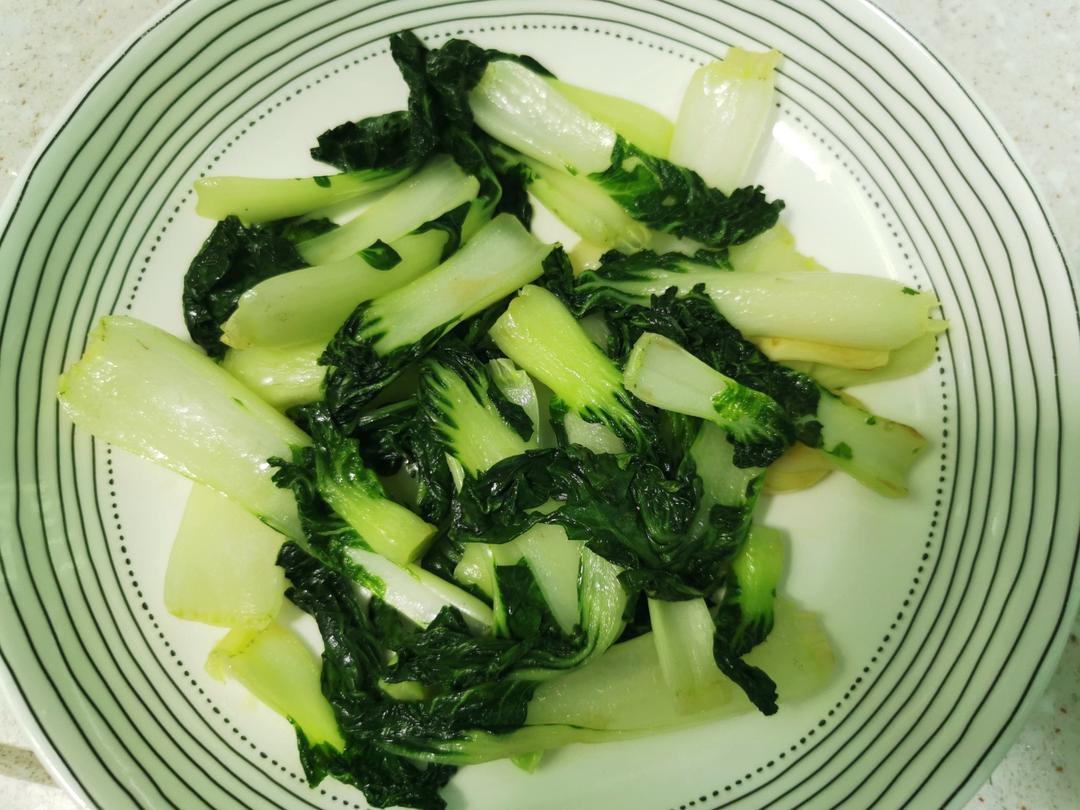 清炒小白菜+蒸紫薯