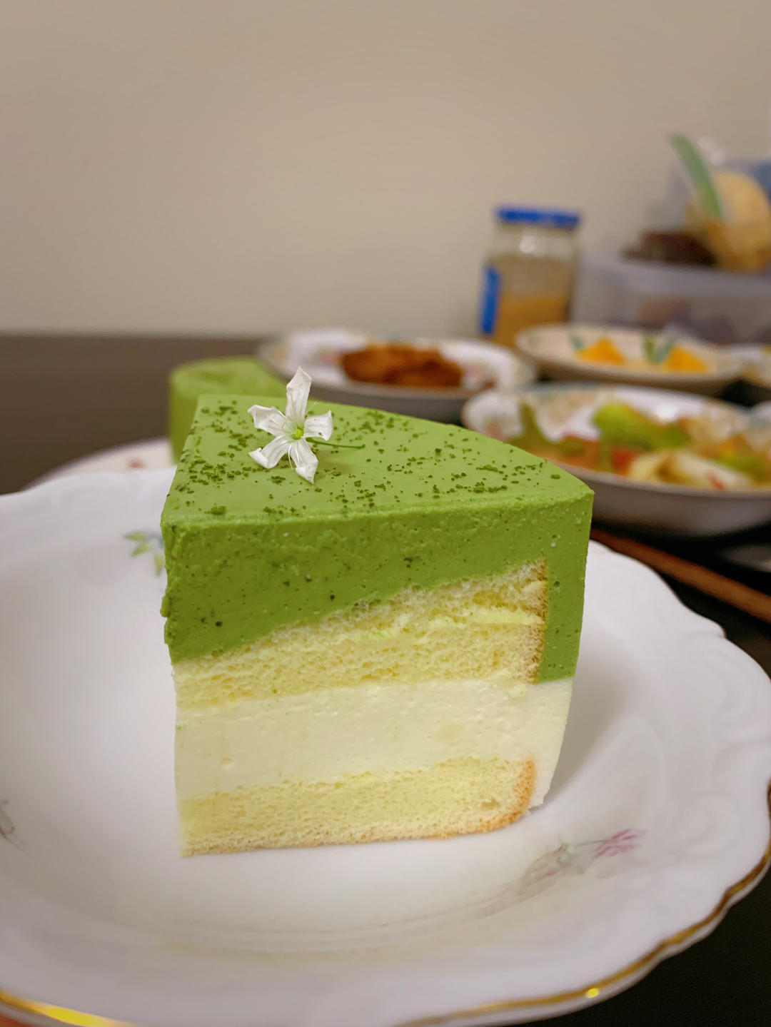 抹茶乳酪白巧慕斯蛋糕