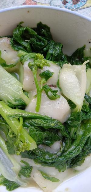 白菜苔炒糍粑的做法 步骤5