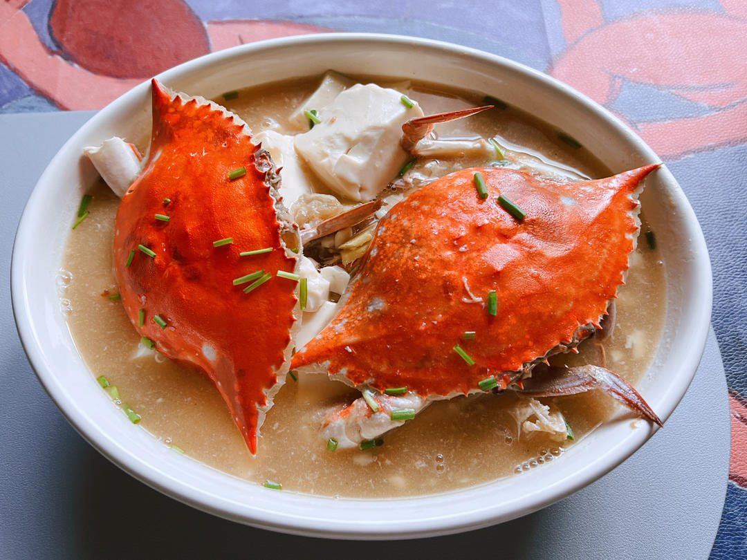 梭子蟹豆腐羹（鲜是鲜就是有点费米饭）
