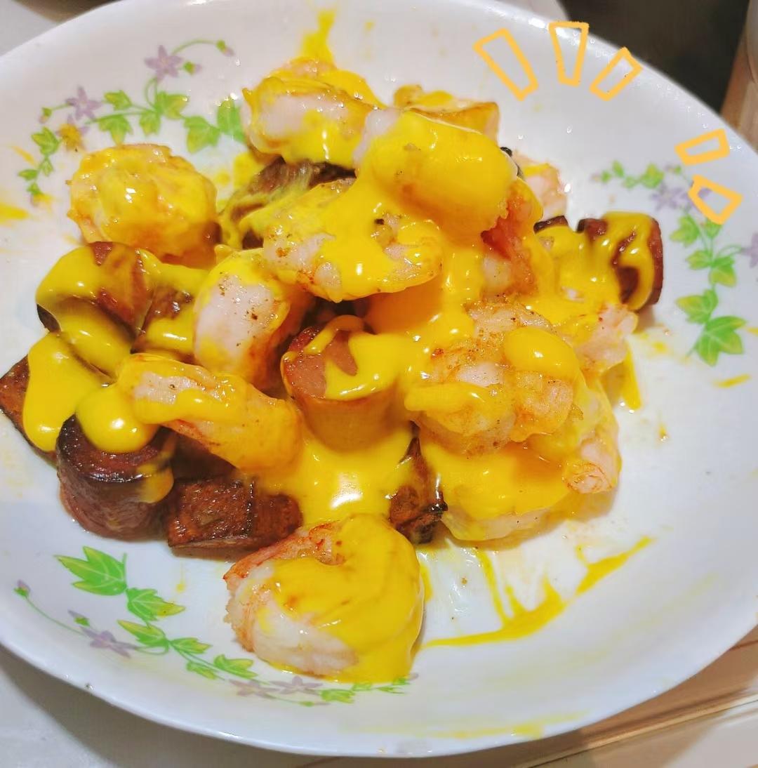 直流口水！制作简单的甜辣芥末虾球