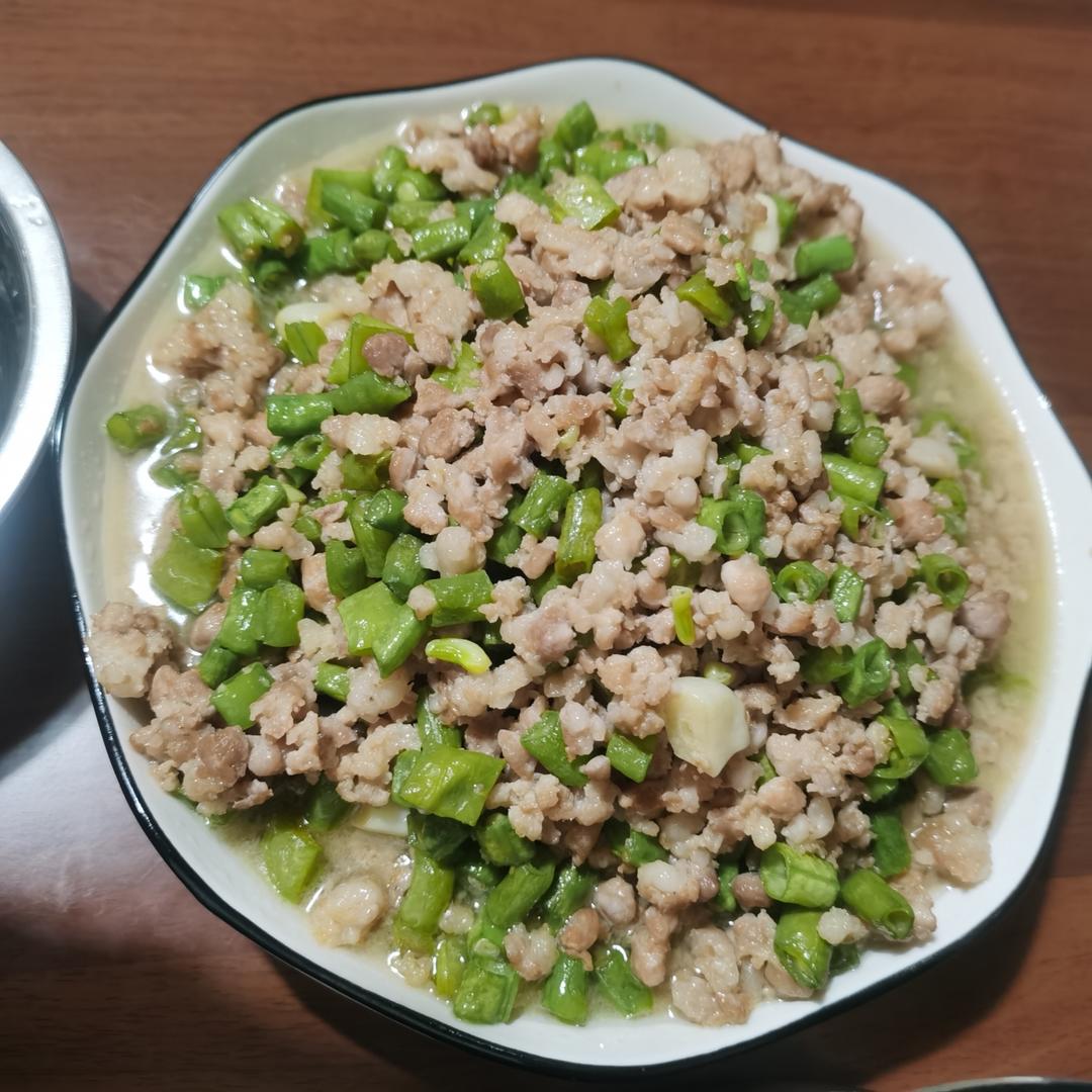 肉沫炒豆角丁