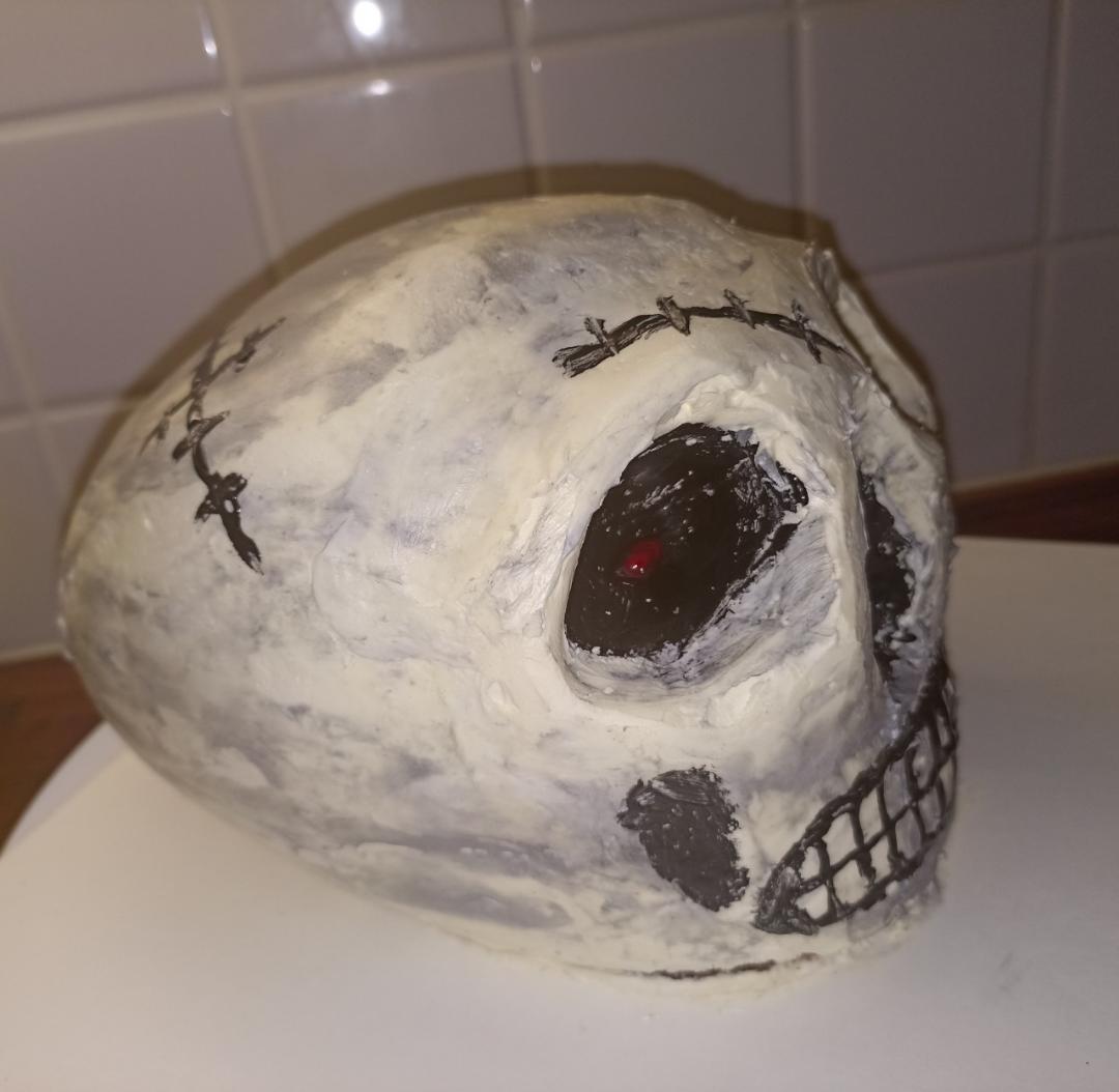 万圣节骷髅造型蛋糕制作过程