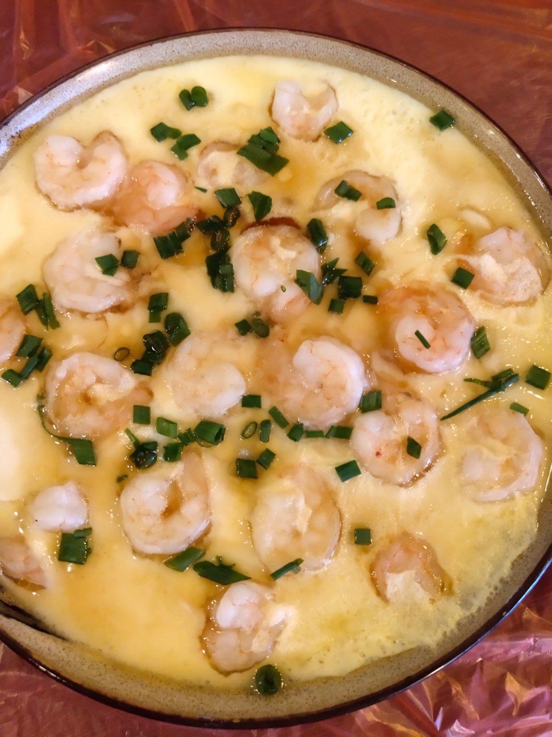 虾仁豆腐蒸水蛋