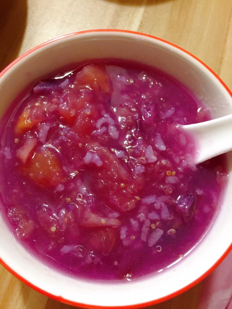 超好喝的减脂苹果紫薯粥的做法