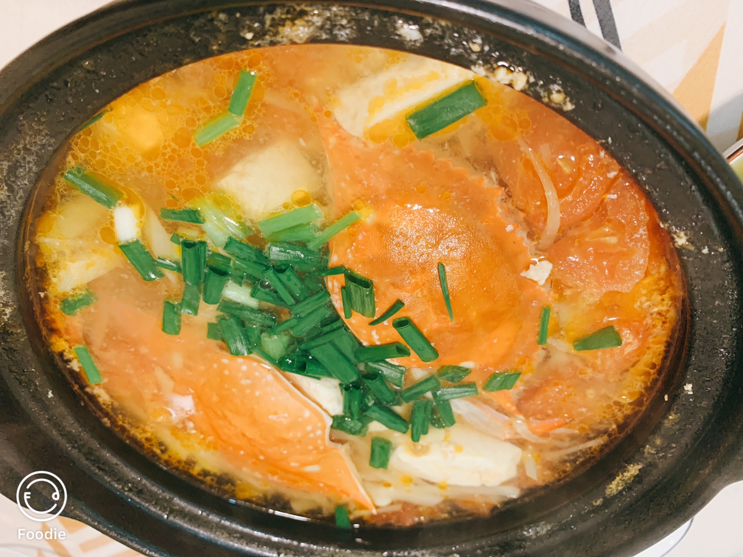 梭子蟹番茄豆腐汤的做法