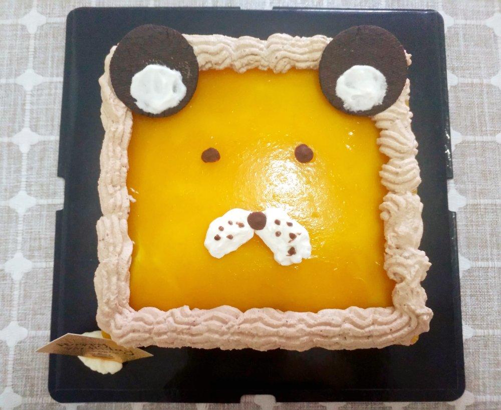 卡通狮子双色草莓芒果慕斯