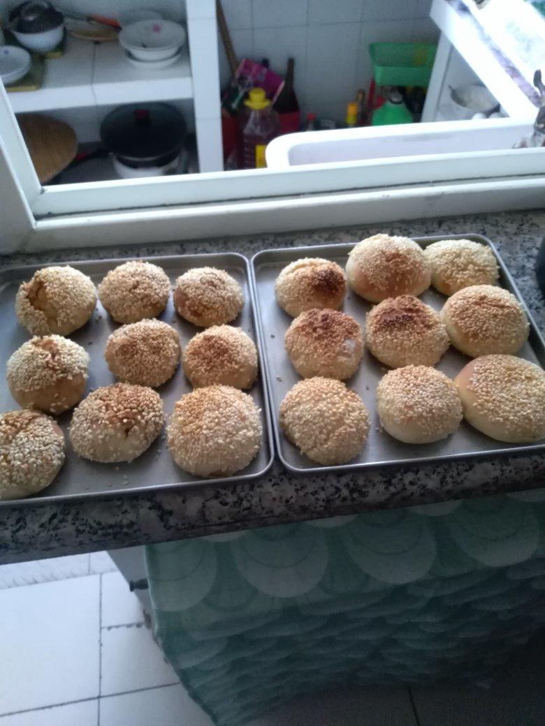 五彩缤纷五做的烤箱版麻酱烧饼