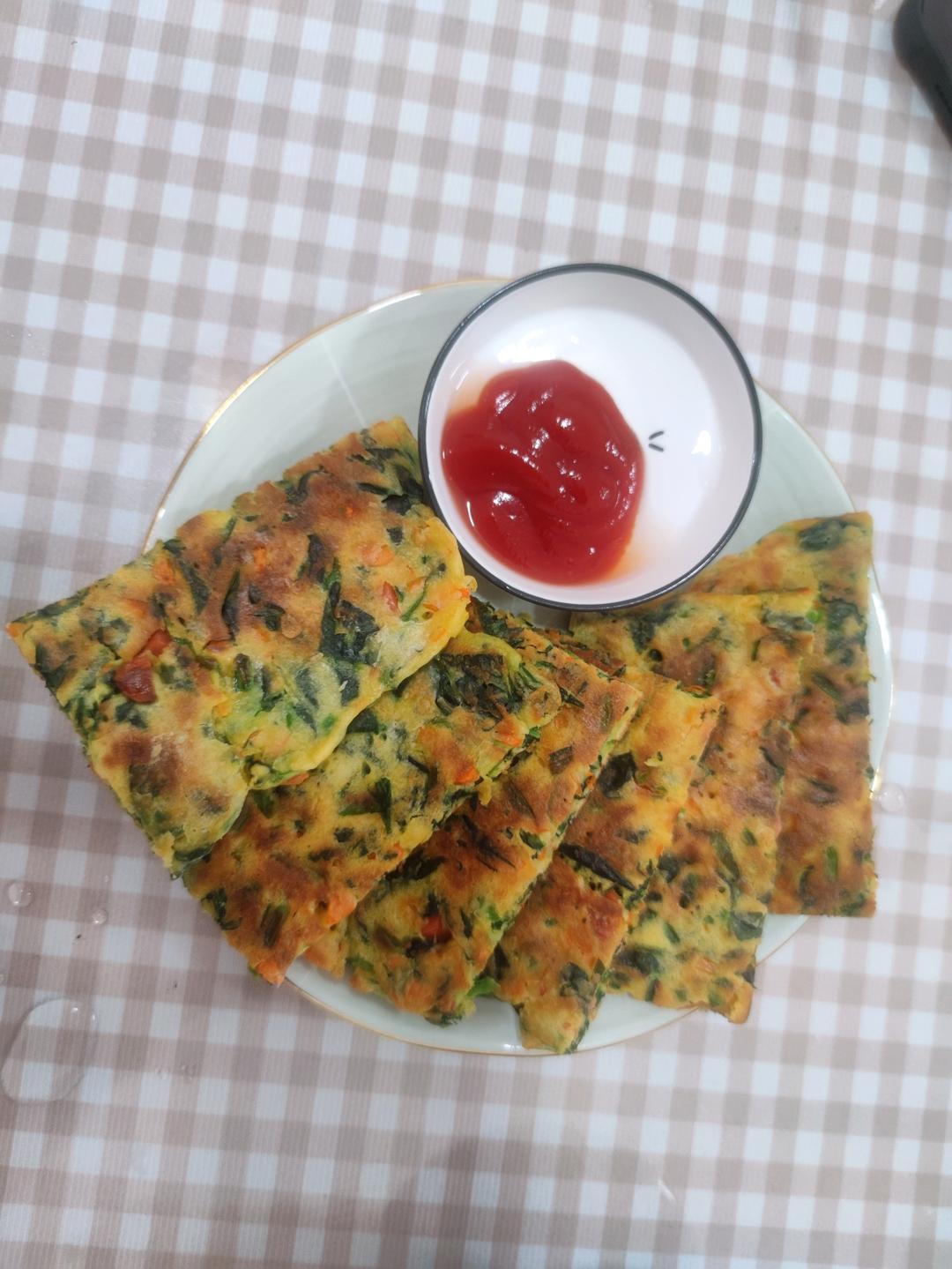 菠菜鸡蛋饼