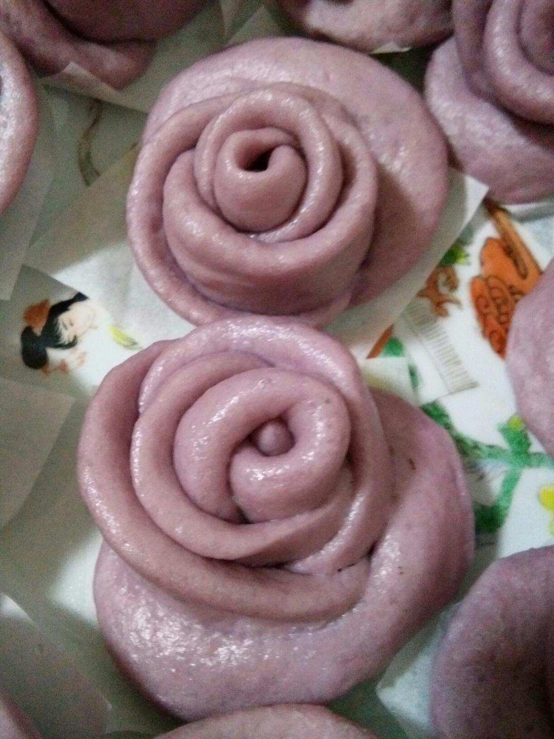 紫薯玫瑰花馒头
