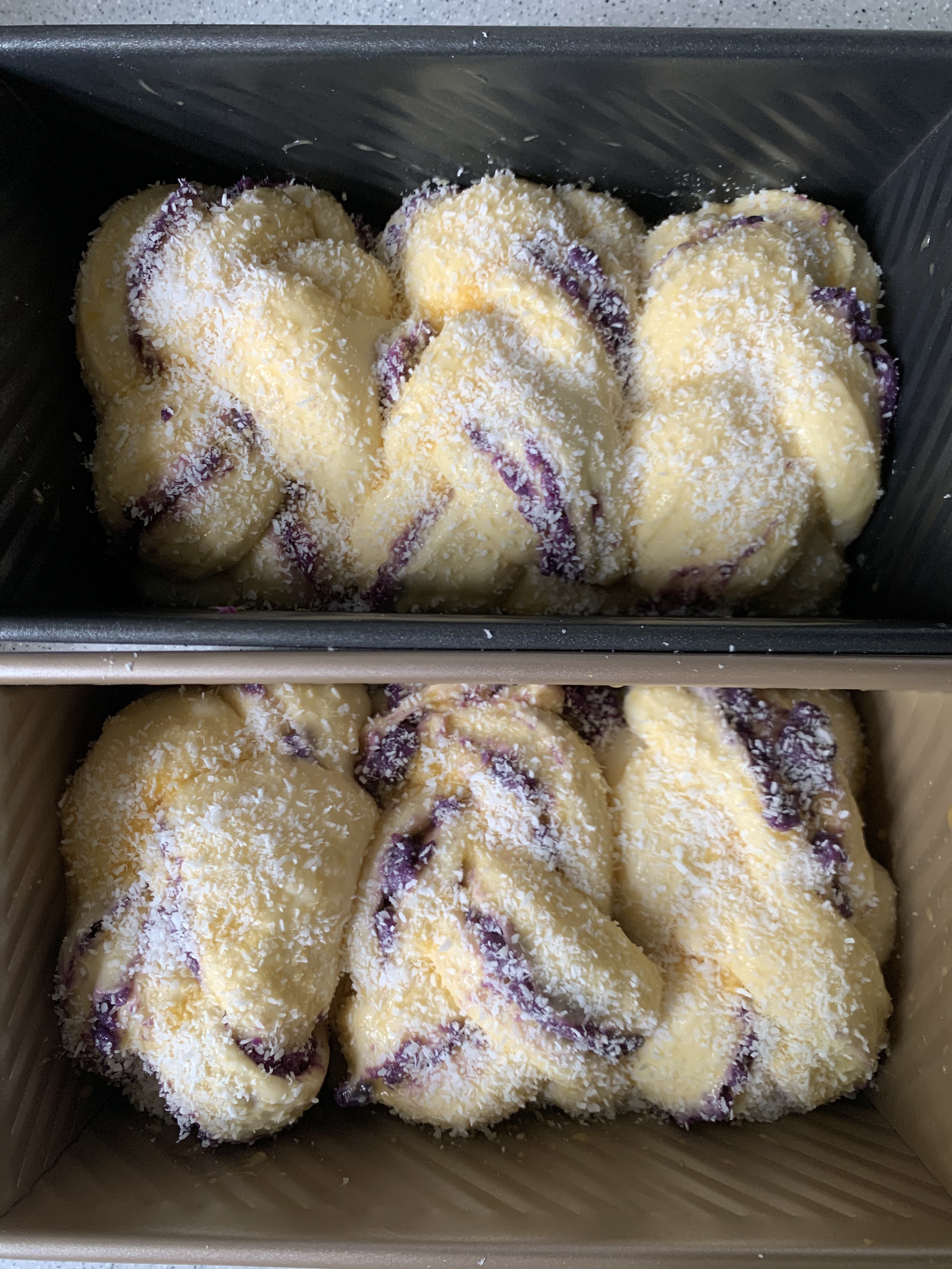 颜值与口味兼备的紫薯雪山吐司（面包机懒人版）的做法 步骤24