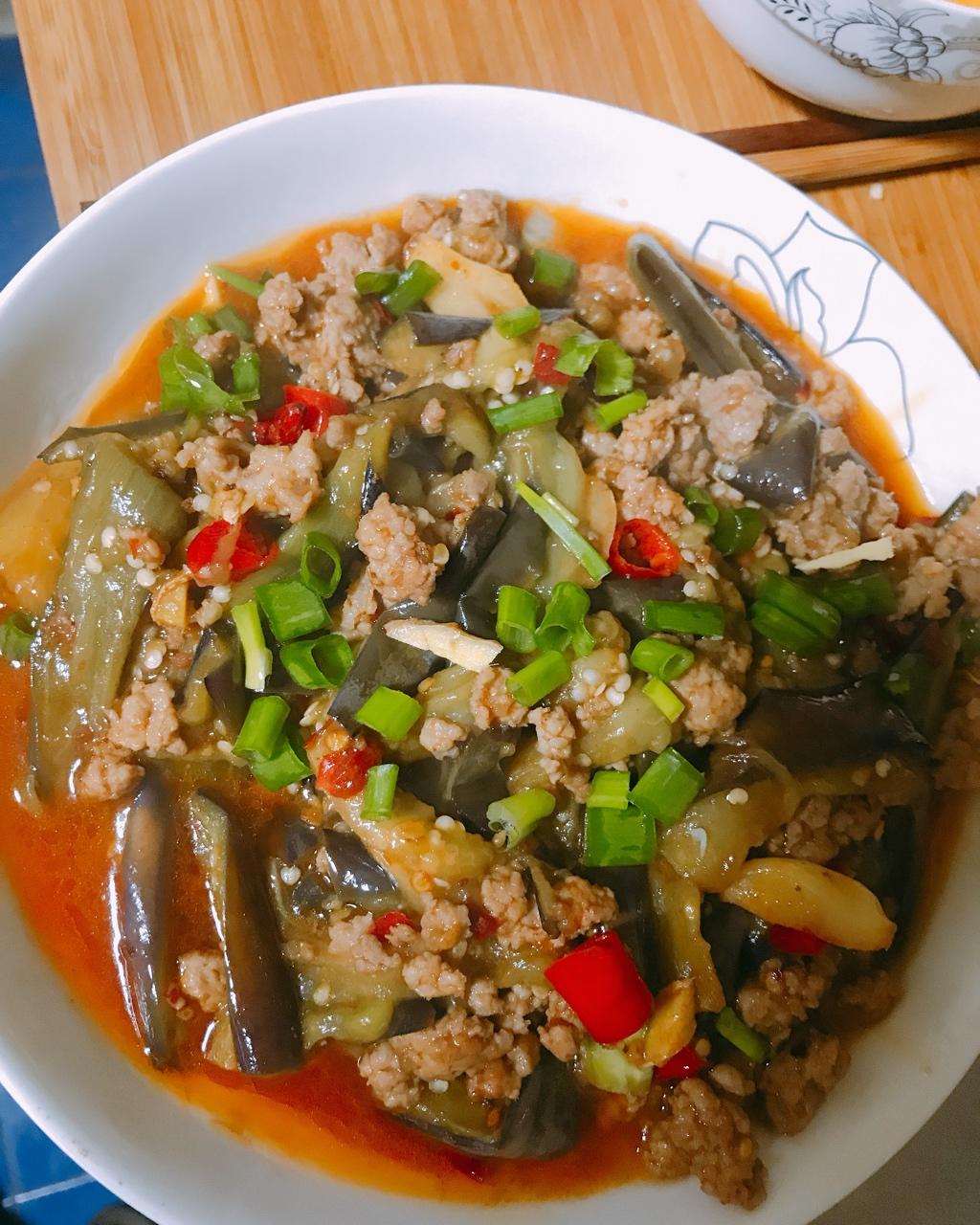 红烧肉沫茄子