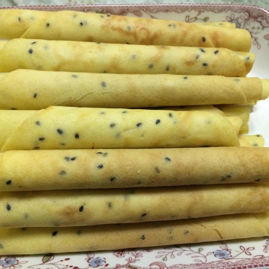 芝麻香酥蛋卷（视频食谱）