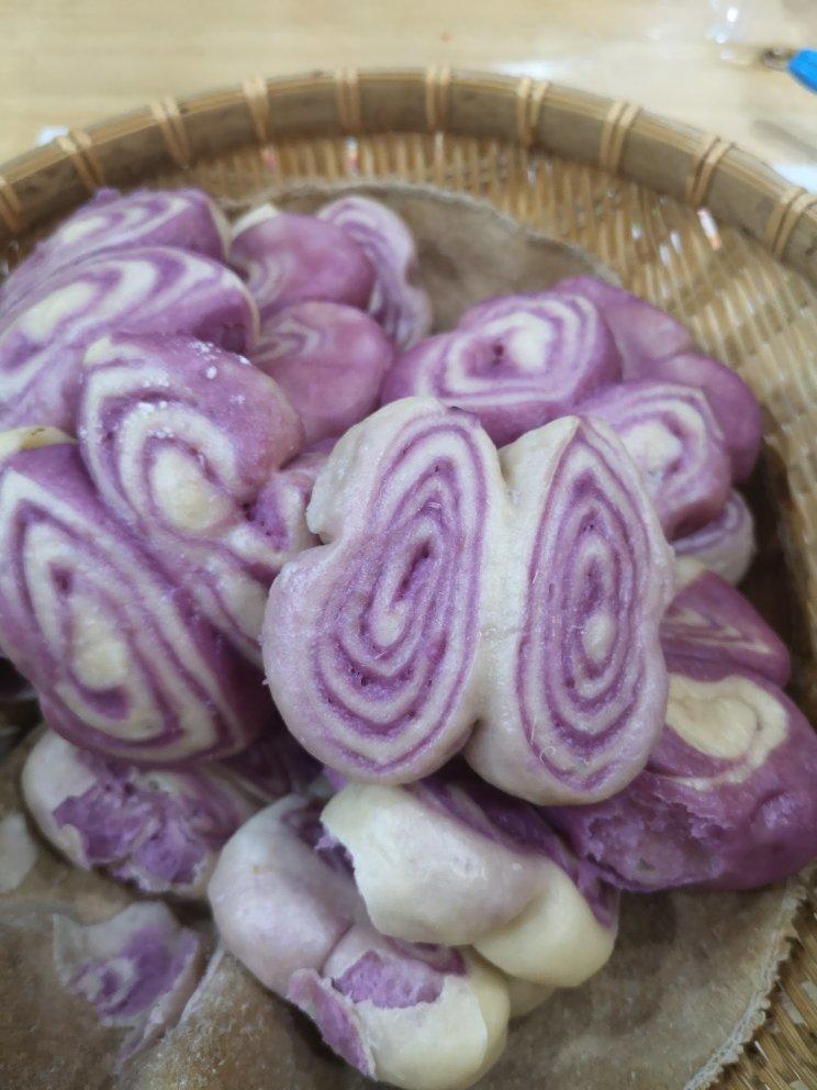 紫薯蝴蝶馒头
