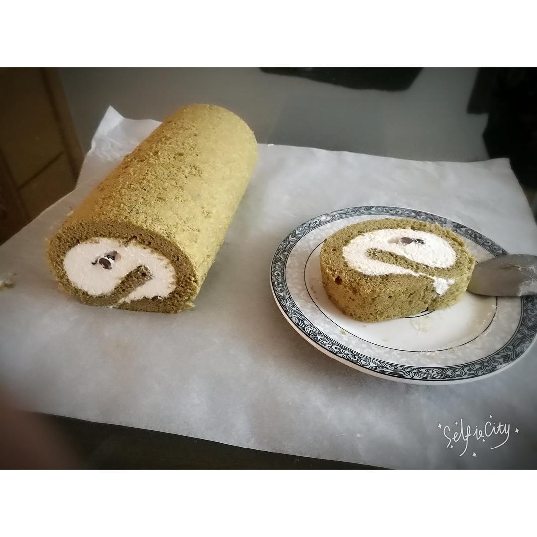 抹茶红豆蛋糕卷