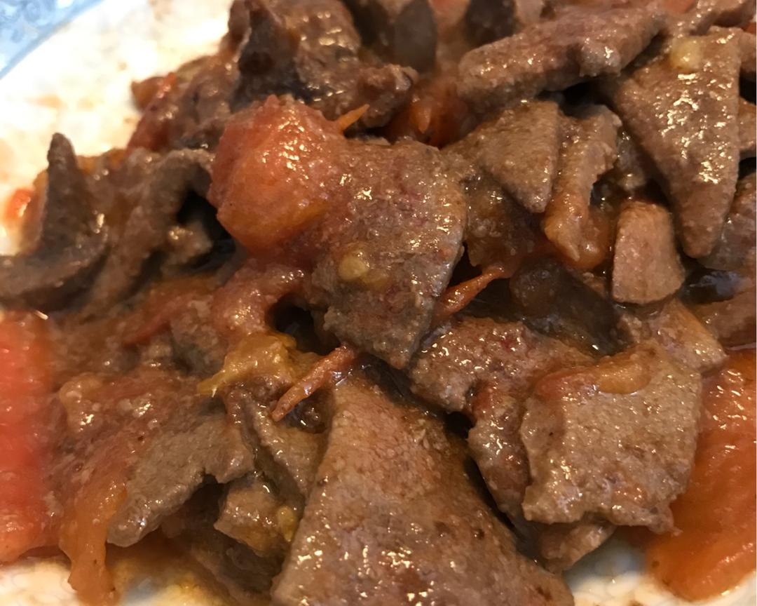 好吃到不肯放的番茄炒猪肝