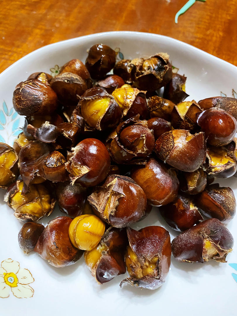 简单两步烤板栗/烤毛栗子（烤箱版）