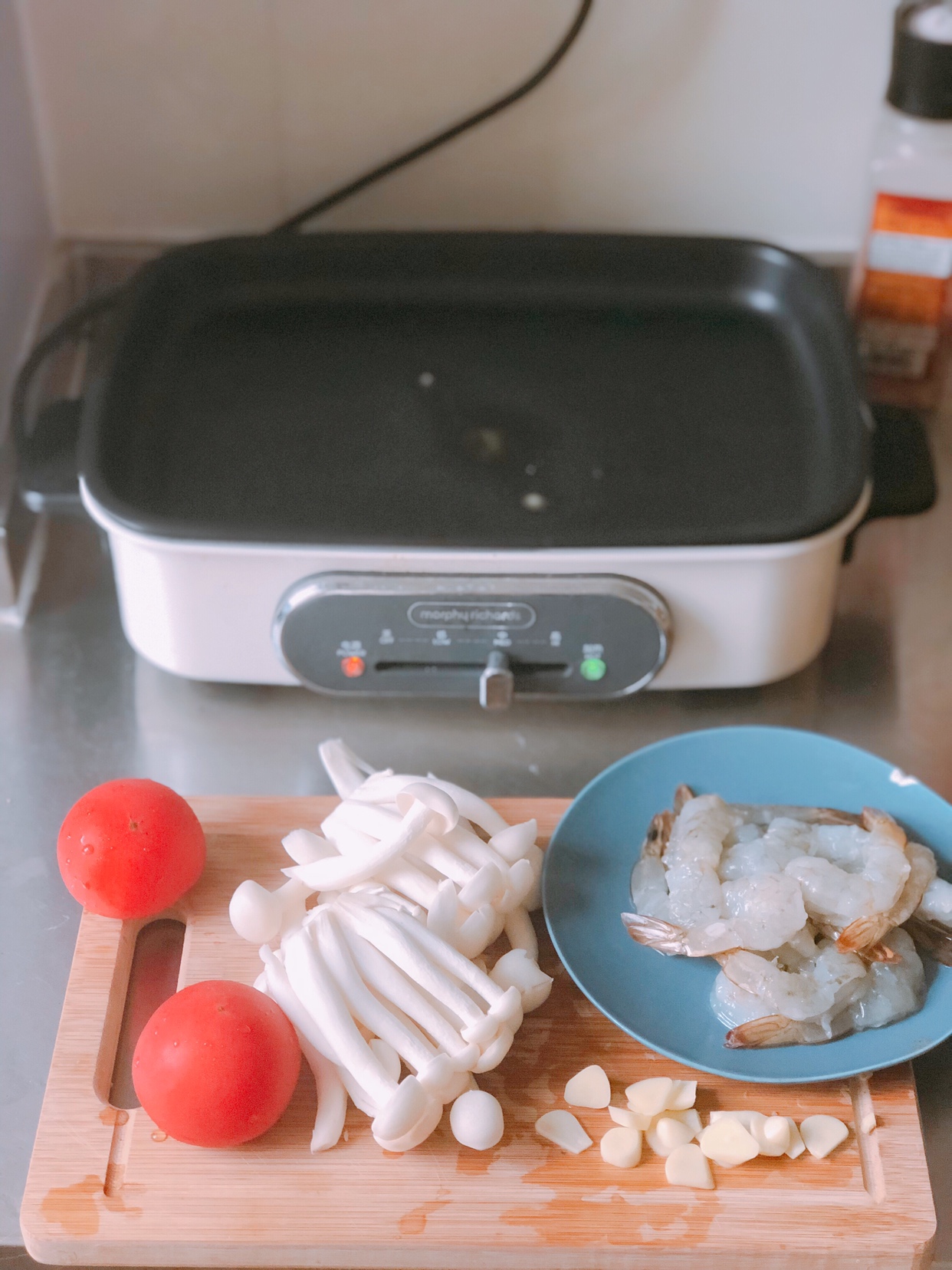 番茄蘑菇虾仁意面—减脂早餐的做法 步骤2