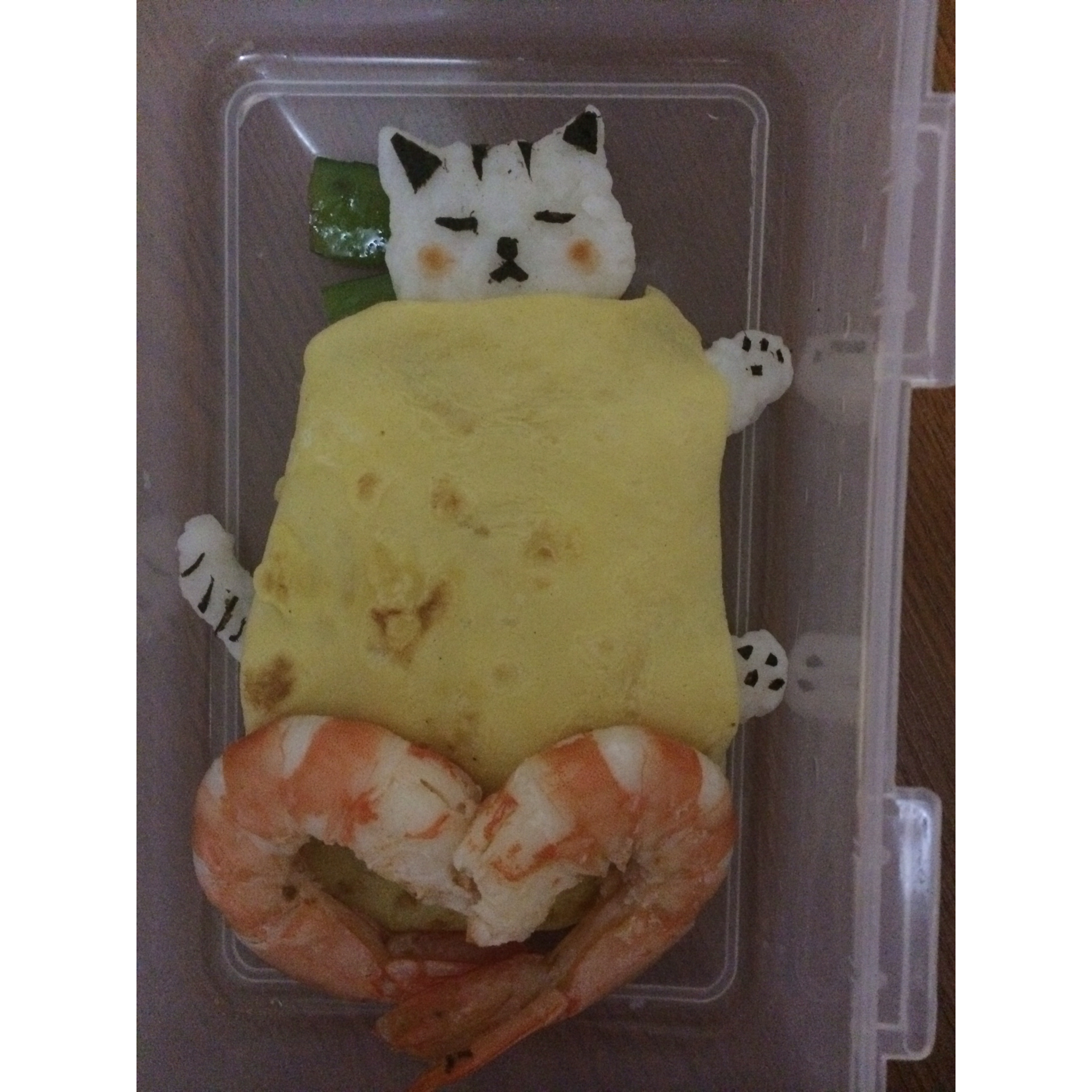 午睡的熊宝宝蛋包饭