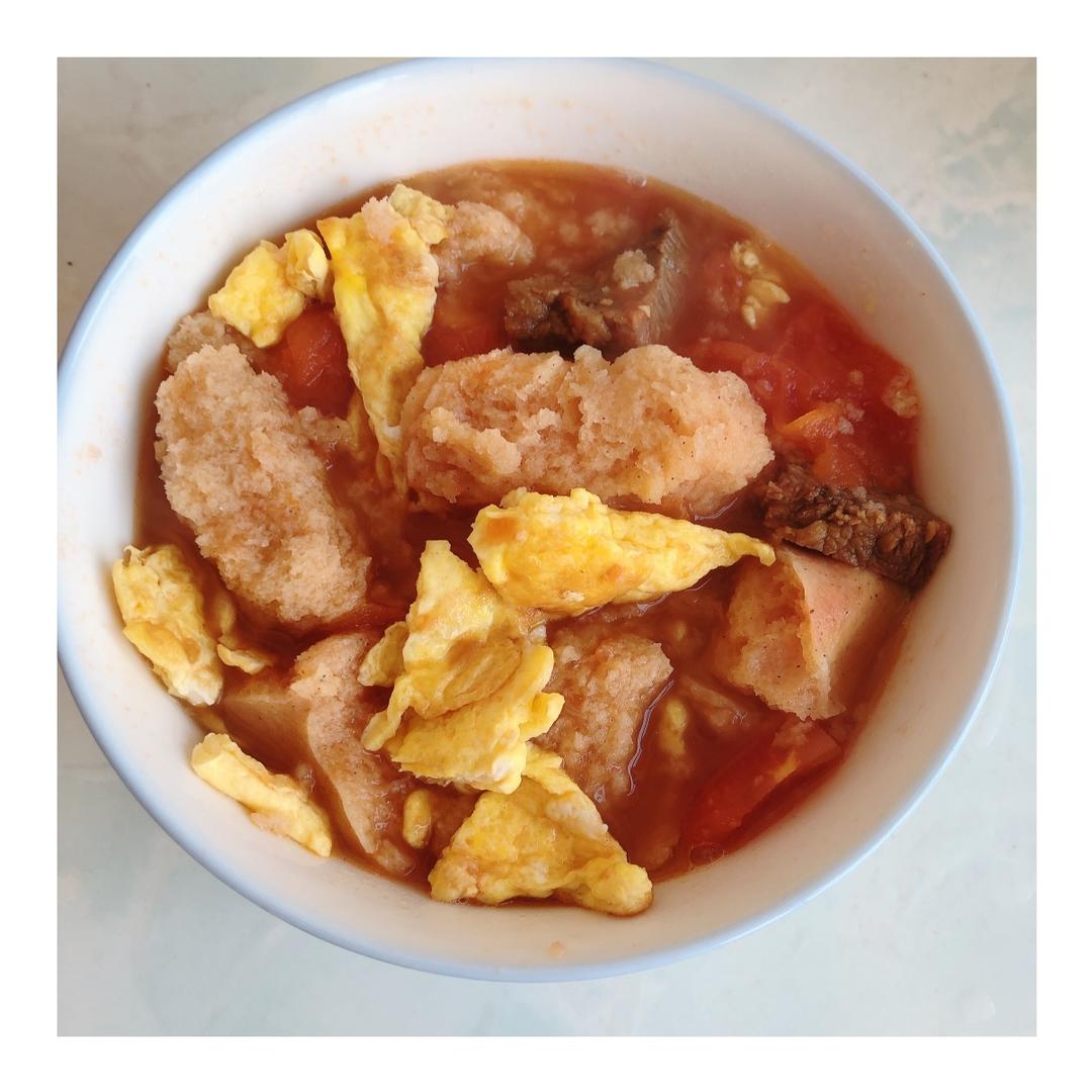 rosna做的番茄鸡蛋泡馍