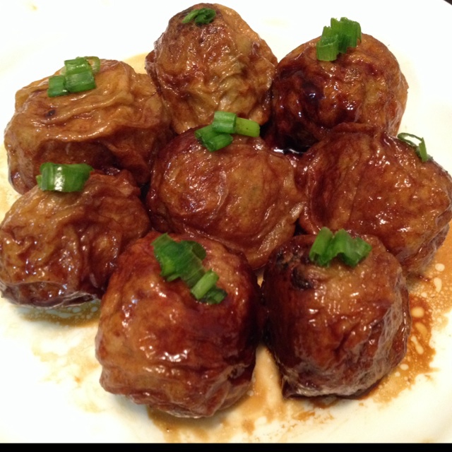 红烧油面筋塞肉