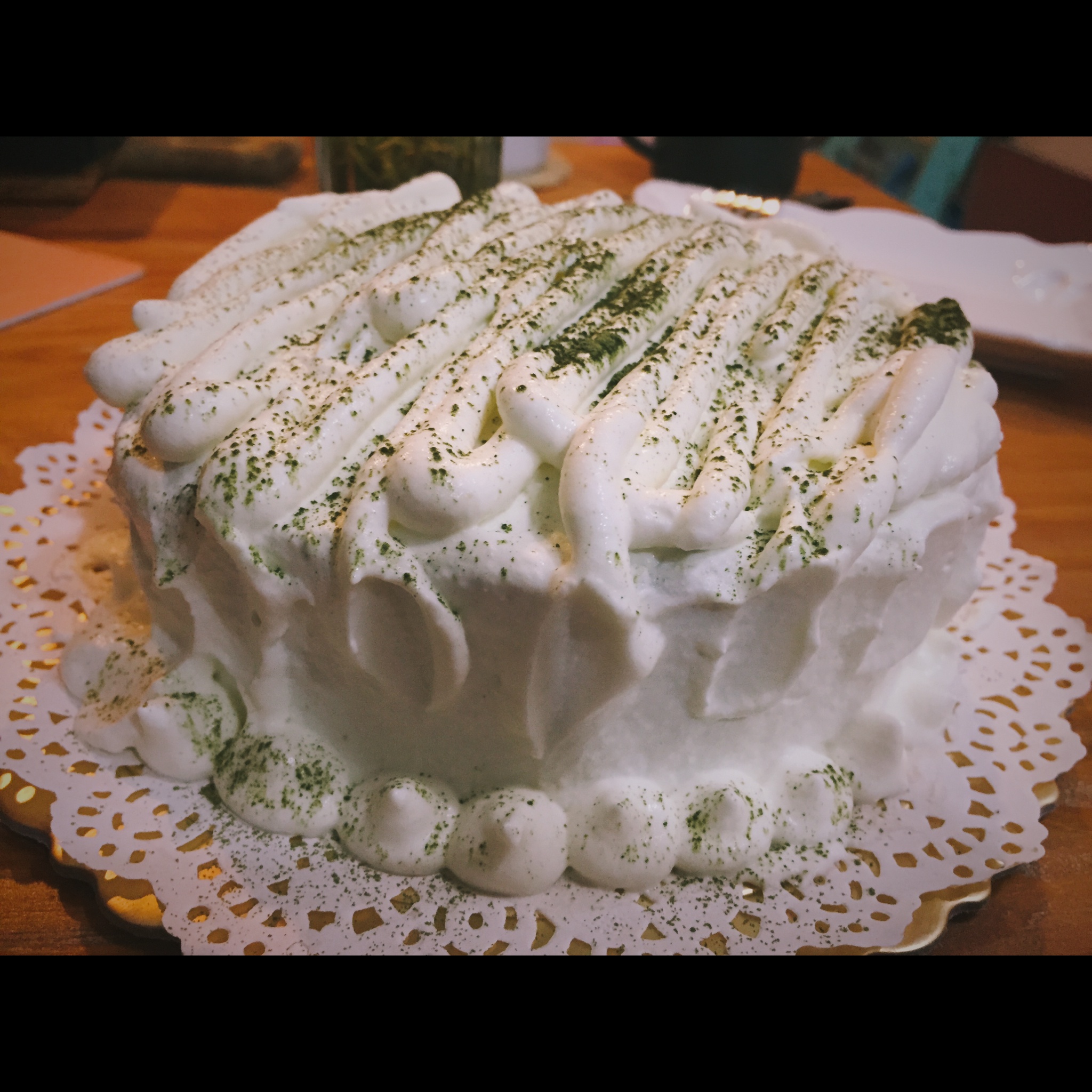 抹茶戚风螺纹蛋糕