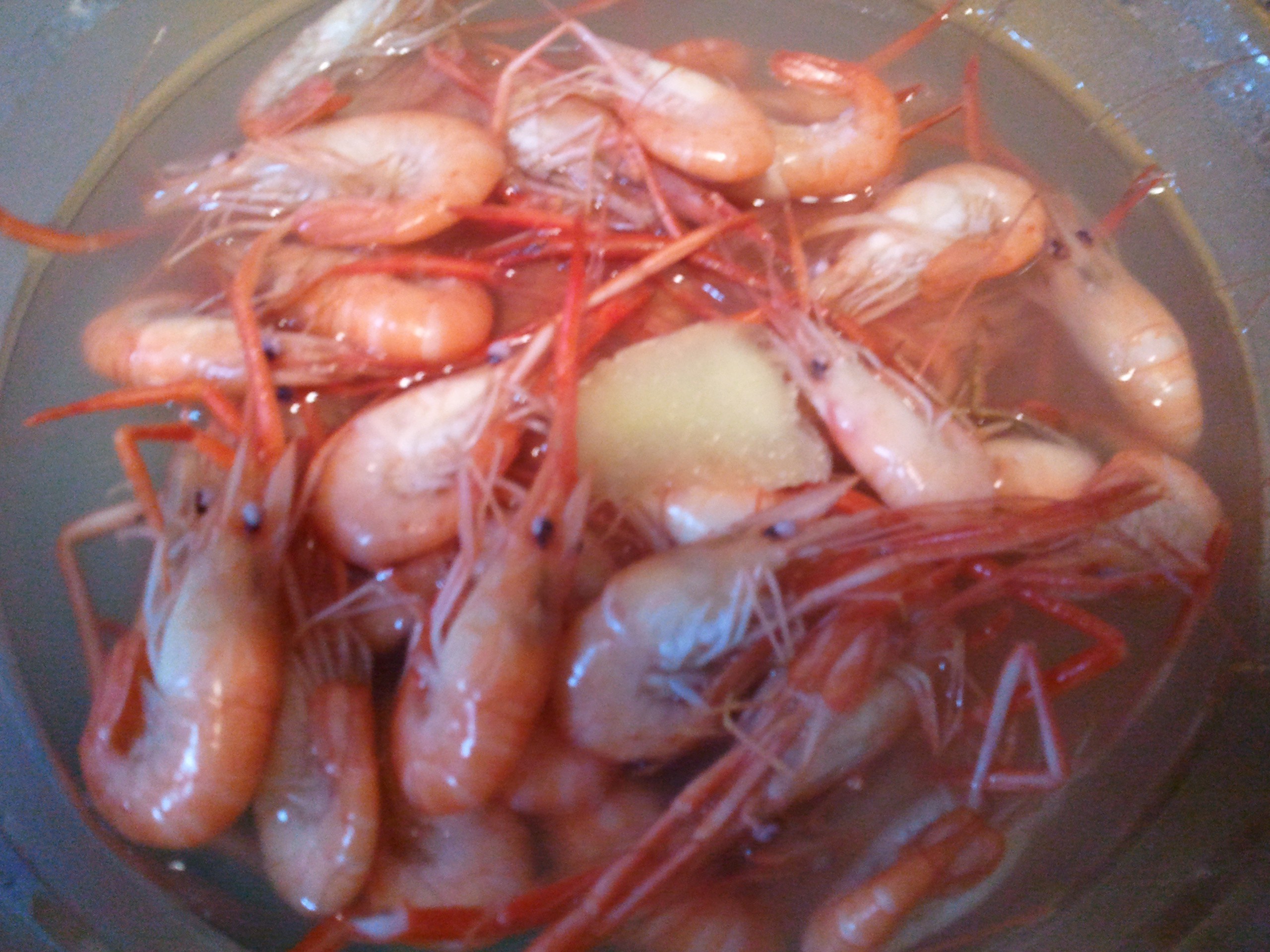 白灼河虾